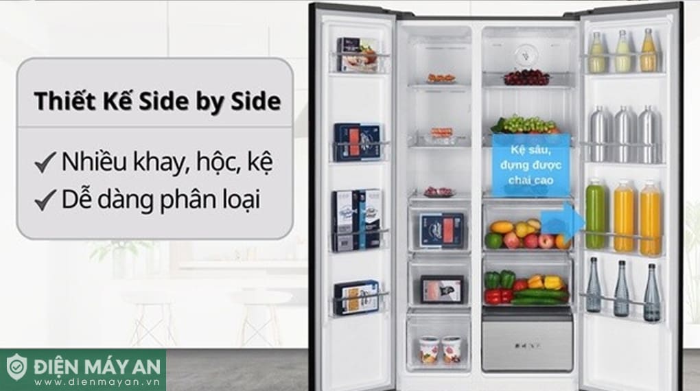 Tủ lạnh Sharp Inverter 532 lít Side By Side SJ-SBX530V-SL